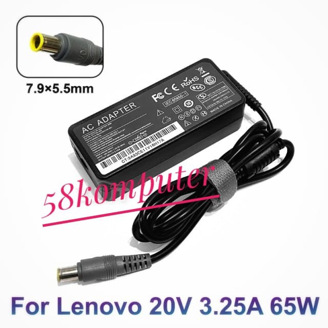 Charger Laptop Lenovo T60 T60p T61 T61p X60 R60 Z60 Z60M Z60T Z61e Z61m Z61p 20V 3.25A