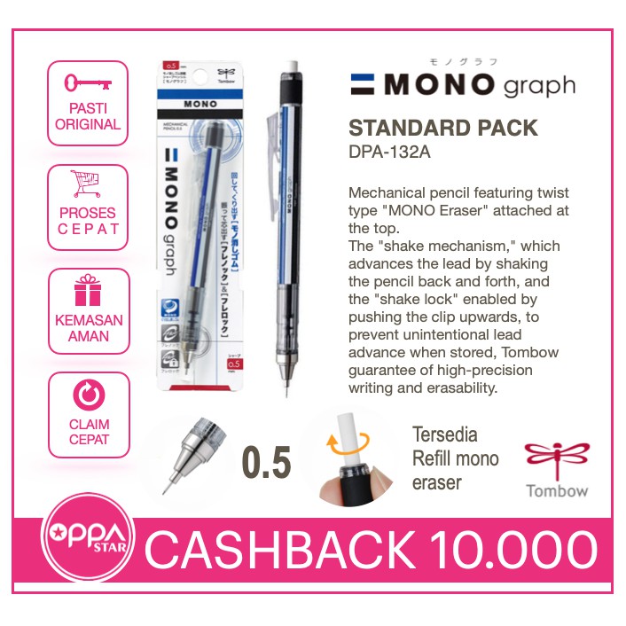 

Pensil Mekanik 0.5 Tombow Mono Graph Standard DPA 132A - Pencil 0.5mm