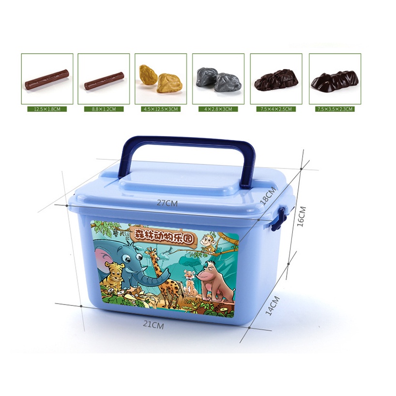 Mainan Anak Hewan Miniature Figur 58pcs dengan box kontainer Animals