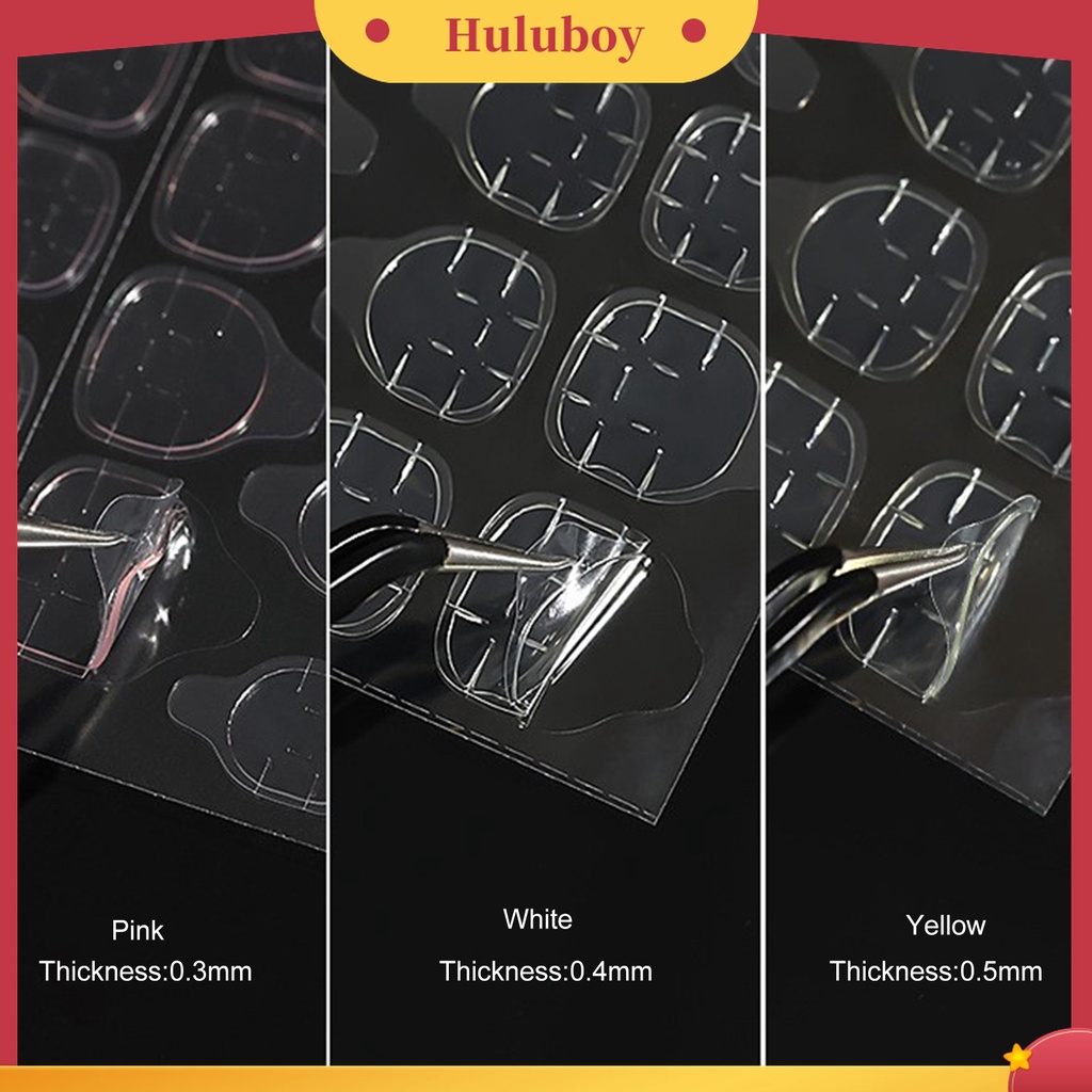 Huluboy Huluboy♡ 240pcs / Set Stiker Lem Gel Jelly Dua Sisi Ultra Tipis Untuk Kuku Palsu Wanita
