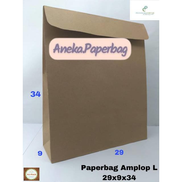 

Paperbag Amplop L 29x9x34 Tas Kertas Tutup Kraft Paper Terlaris