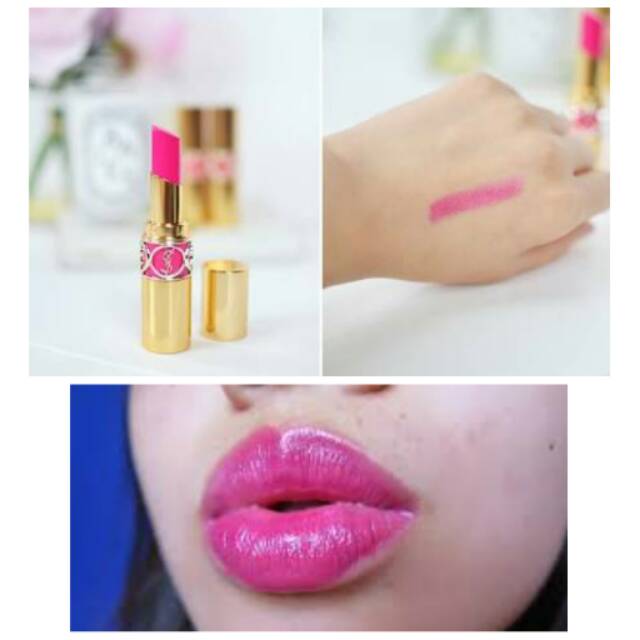 ysl rouge volupte shine lipstick 50 fuchsia stiletto