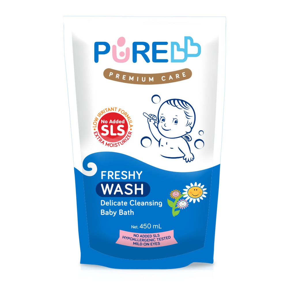 Pure Baby Wash Sabun Mandi Bayi Freshy Refill 450ml