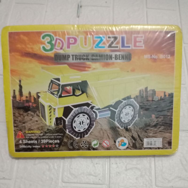 LYSASHOP - MAINAN EDUKASI ANAK PUZZLE 3D DIY BESAR/MELATIH MOTORIK KREATIFITAS KESABARAN IMAJINASI-Truck