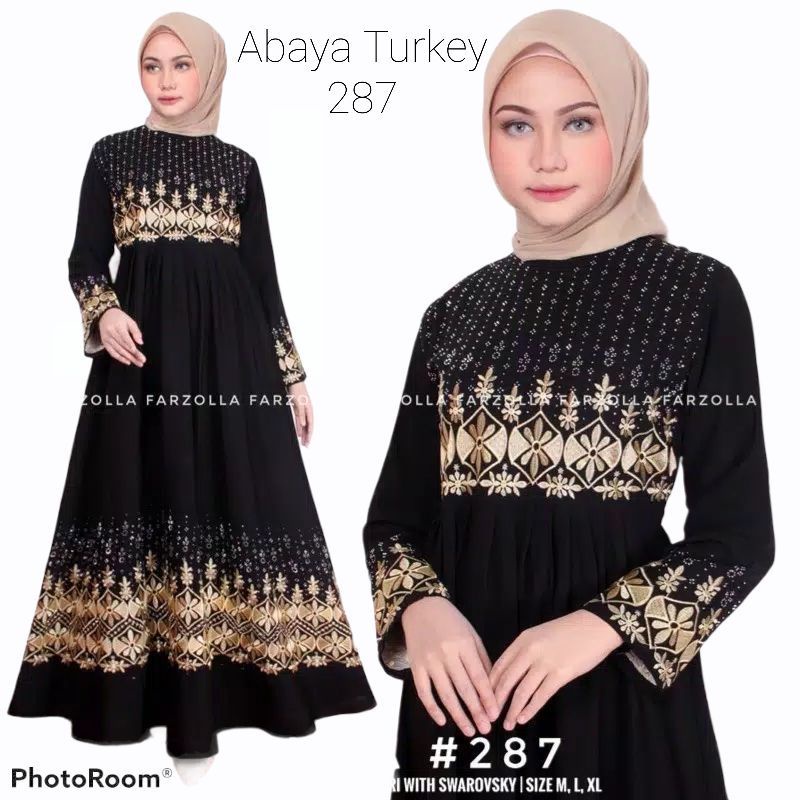 PROMO ABAYA Gamis Maxi Dress Arab Saudi Bordir Zephy Turki 287 Umroh Dubai Turkey India Wanita Hitam WS1975MAP50