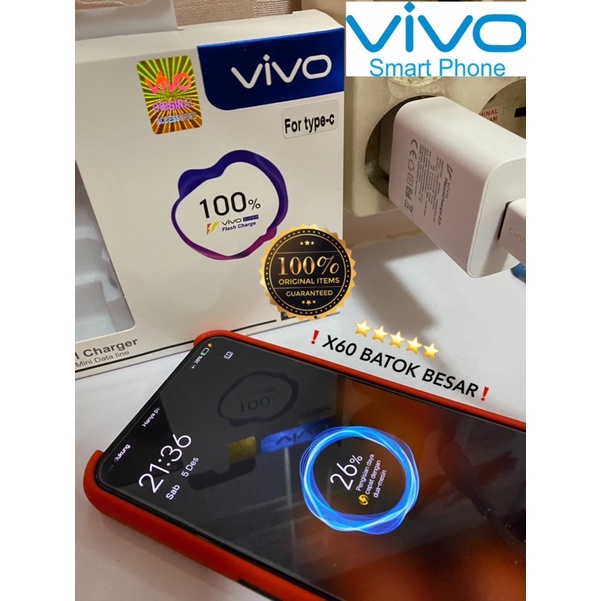 PROMO CHARGER VIVO X60 BATOK BESAR FAST DUAL ENGINE NEW READY MICRO / TYPE C