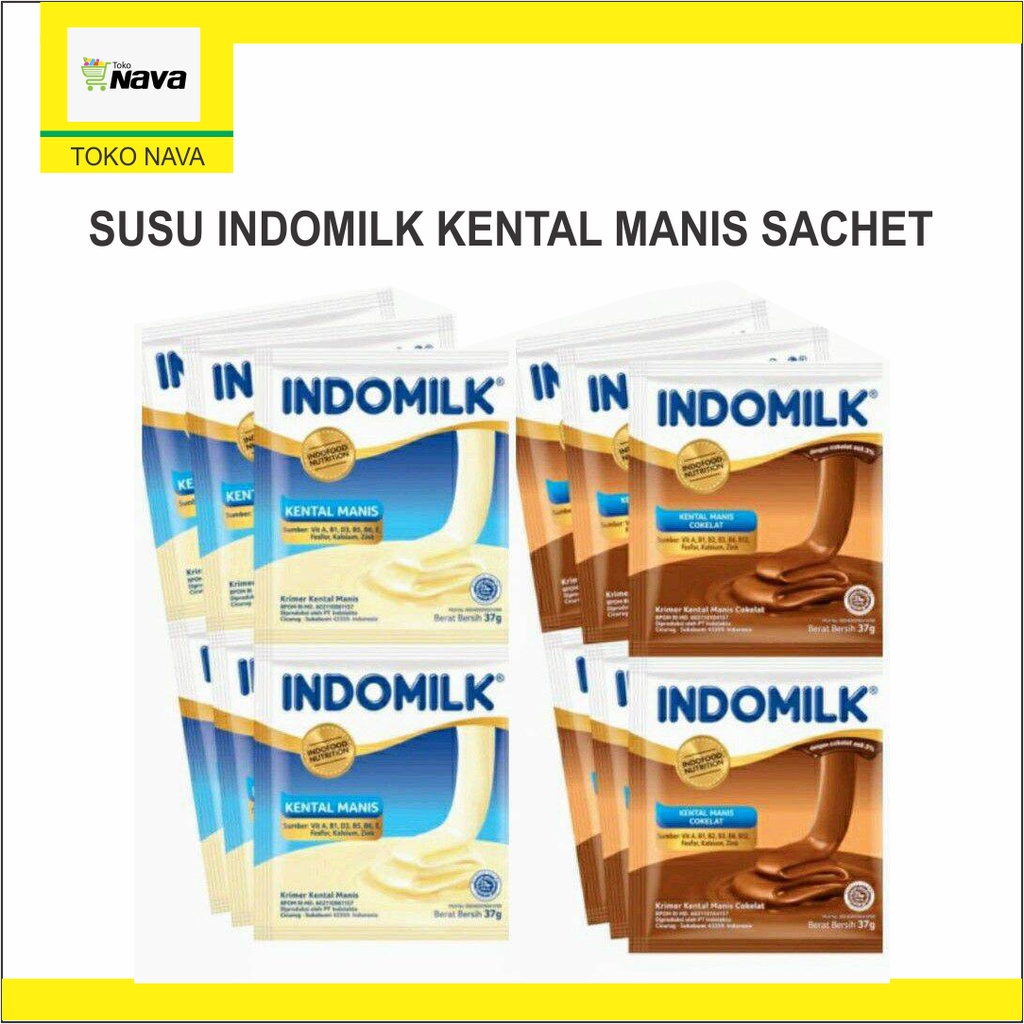 

Indomilk Kental Manis Putih Coklat Sachet Renceng 6 x 37g