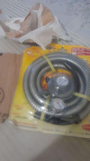 Selang Paket Regulator Meter + Selang 1.8 M Gas Lpg Miyako Rms 106 M / Rms 206 M Rms-206 Rms206m