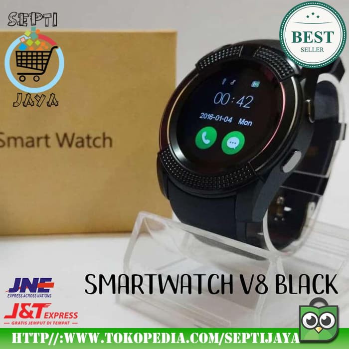 DZ11 Smartwatch Jam Tangan Hp For Android Ios Watch V8 Ori Hitam Black