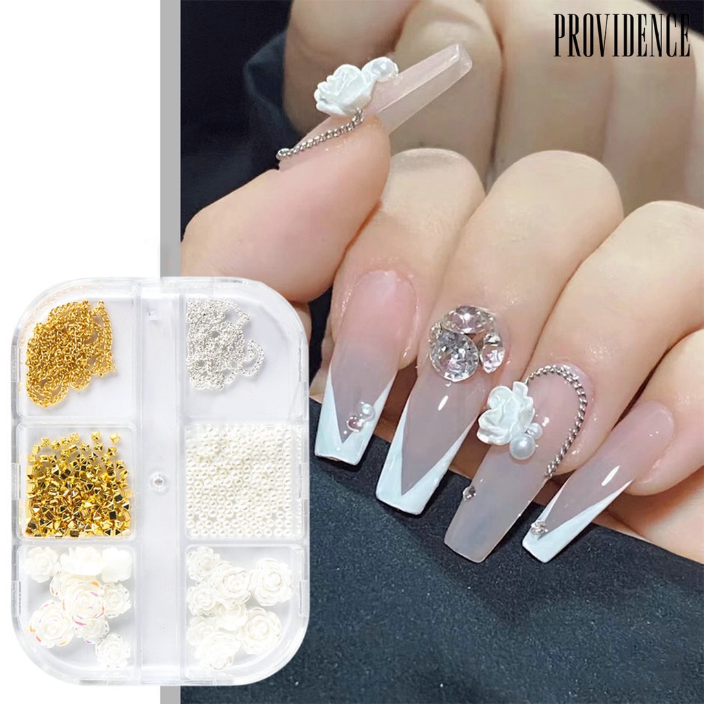 Providence Rantai Metal Kecil Ringan Desain Tulang Ular Hias Berlian Imitasi Untuk Nail Art DIY