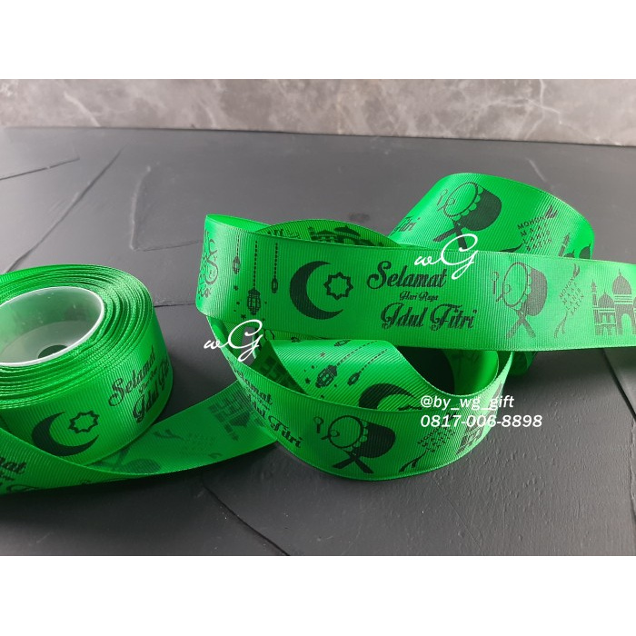 

Pita Idul Fitri -GrossGrain - Hijau Tua - C; Lbr 3.8cm ;Panjang 20yard