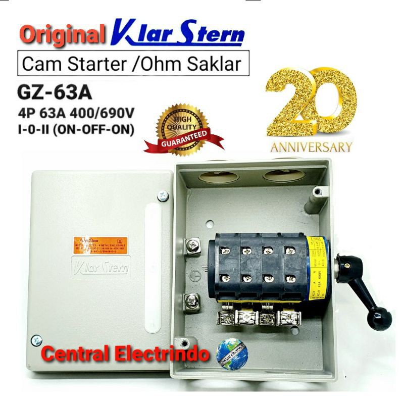 Cam Starter Ohm Saklar 4P GZ 63A 13.000Watt  I-0-II KlarStern.