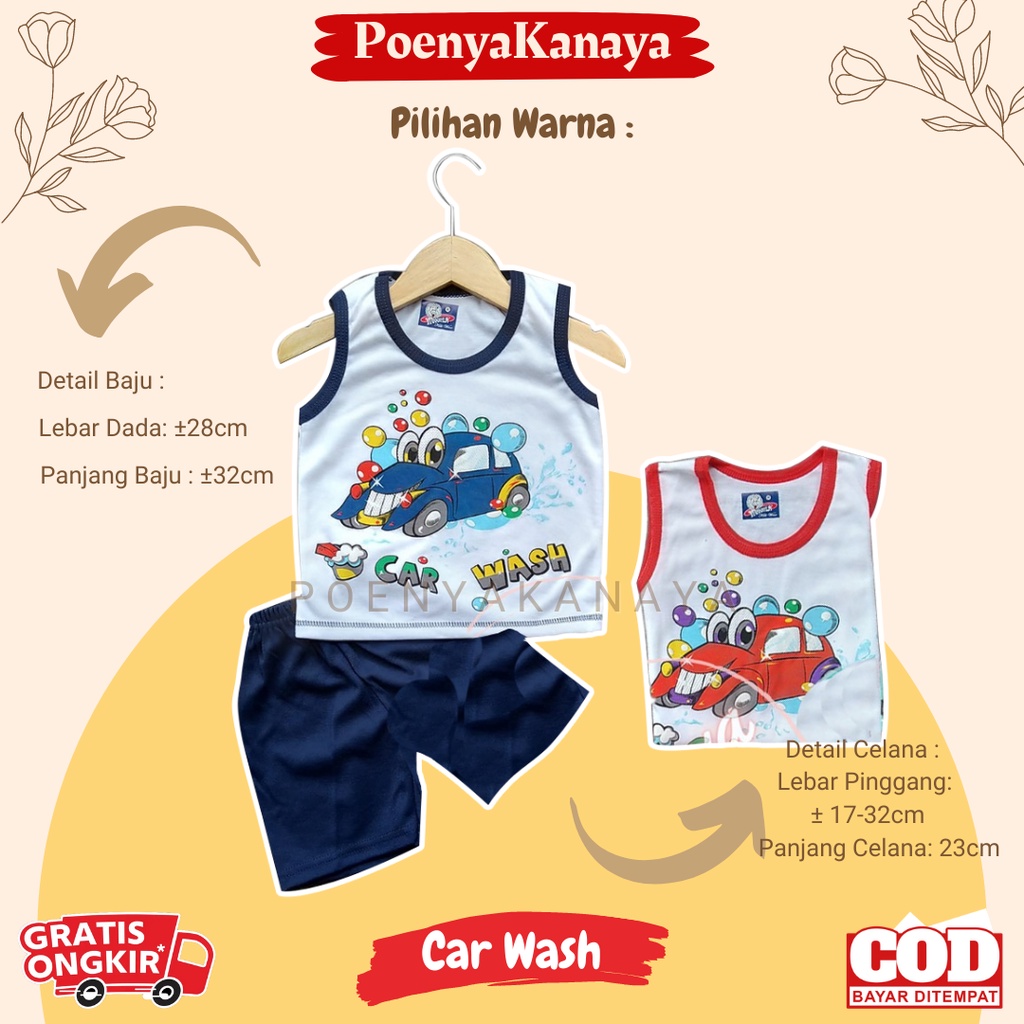 Setelan Baju Bayi Kutung Dasar Putih Makayla Size 6-18 Bulan STL15