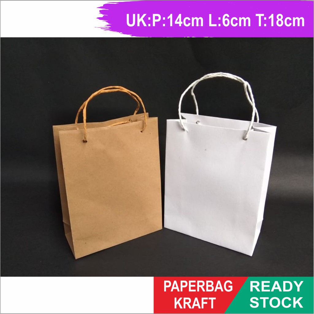 

Paper Bag Polos Tas Kertas Polos Paperbag polos Kraft Ready Stock uk 14x6x18cm ISI 10 PCS