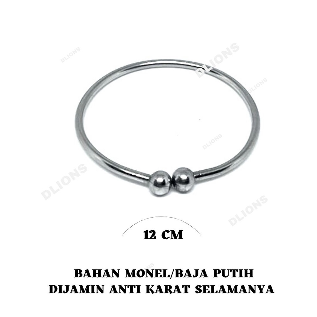 GELANG BAJA PUTIH ANAK/BABY,BAHAN ANTI KARAT SELAMANYA,BAGUS UNTUK KESEHATAN,SIZE 12 CM,GRATIS GELANG MONDIAL BABY 12 CM