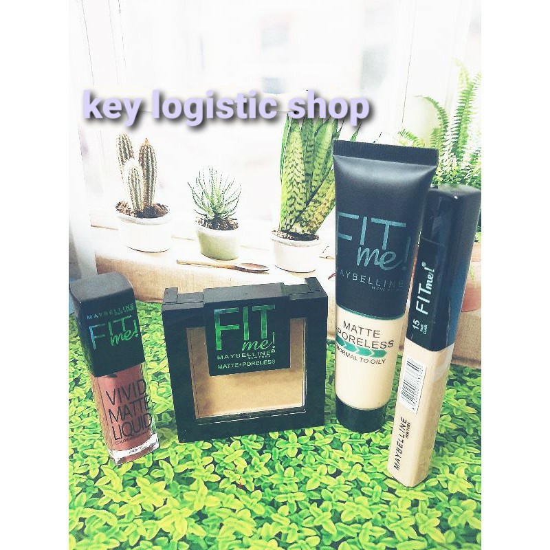 Maybelline Fit Me 4in1 Foundation - Concealer - Bedak - Lipcream
