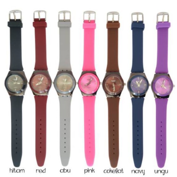 JAM TANGAN SWATCH ANGKA DIAMOND JAM TANGAN  PRIA WANITA
