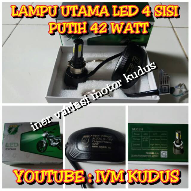 Lampu utama led 4sisi 42watt putih ivm iner variasi motor kudus