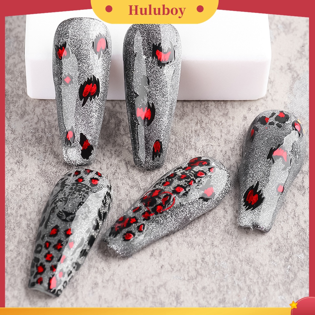 Huluboy Huluboy♡ Stiker Nail Art Warna-Warni Gaya Retro Untuk Wanita