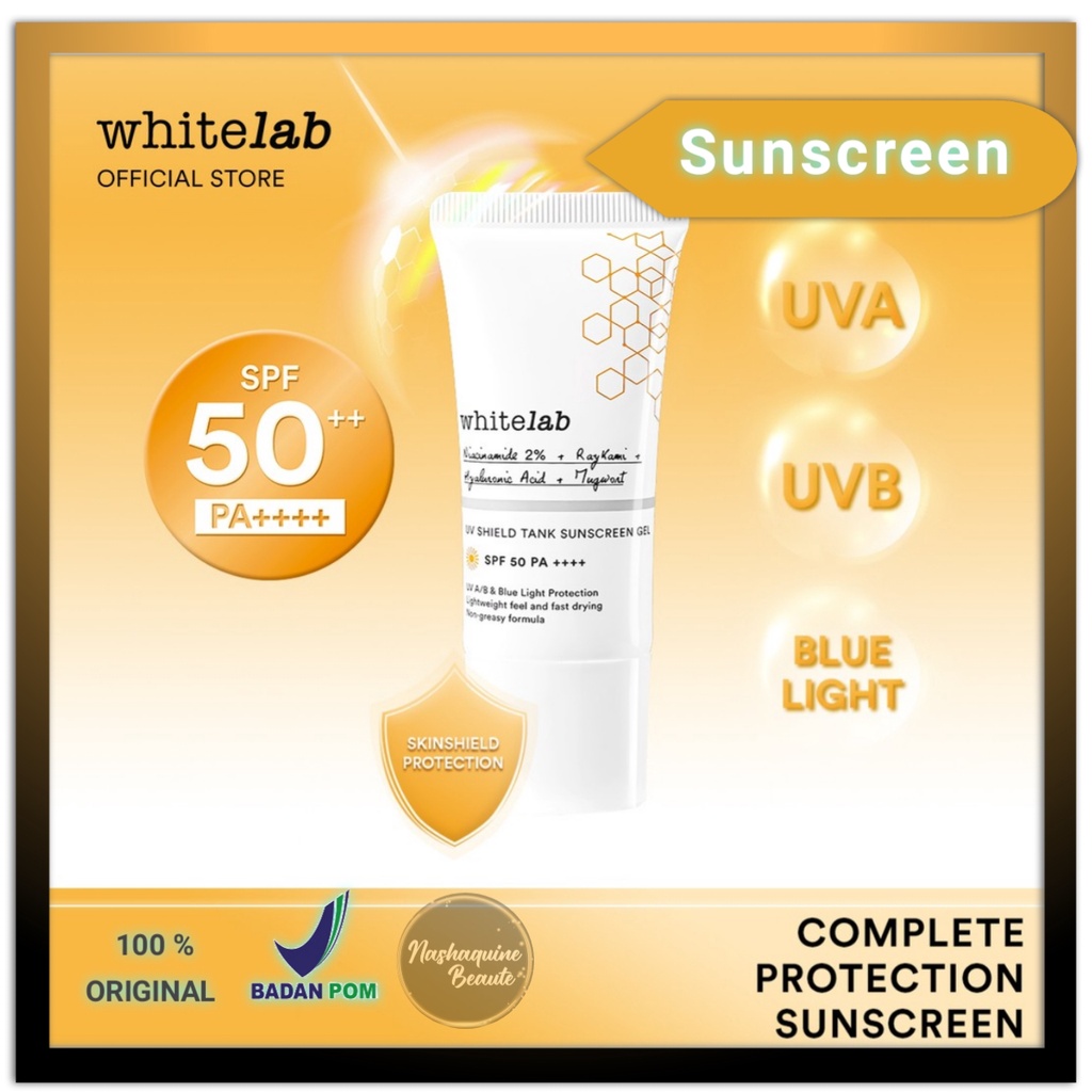 Whitelab UV Shield Tank Sunscreen Gel SPF 50++ PA++++ 30 gr