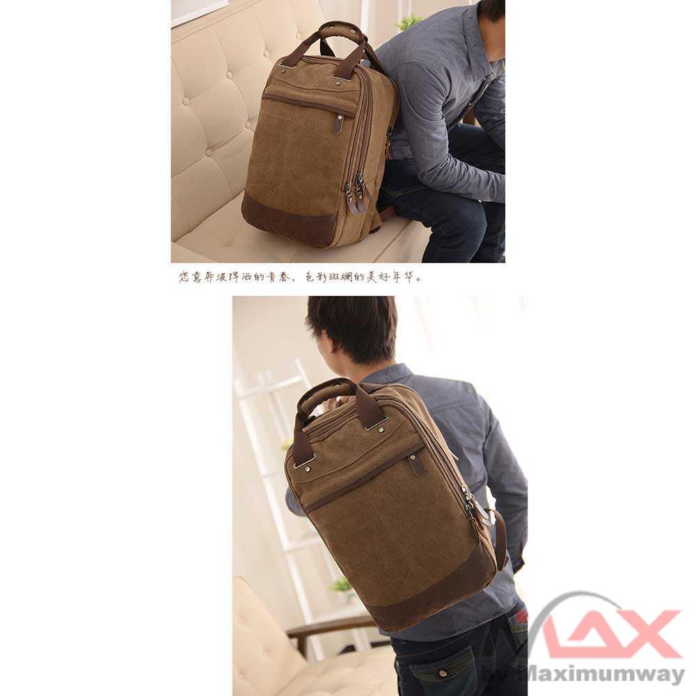 Tas Ransel Pria PREMIUM Bahan Canvas backpack wanita premium kerja kantor travel