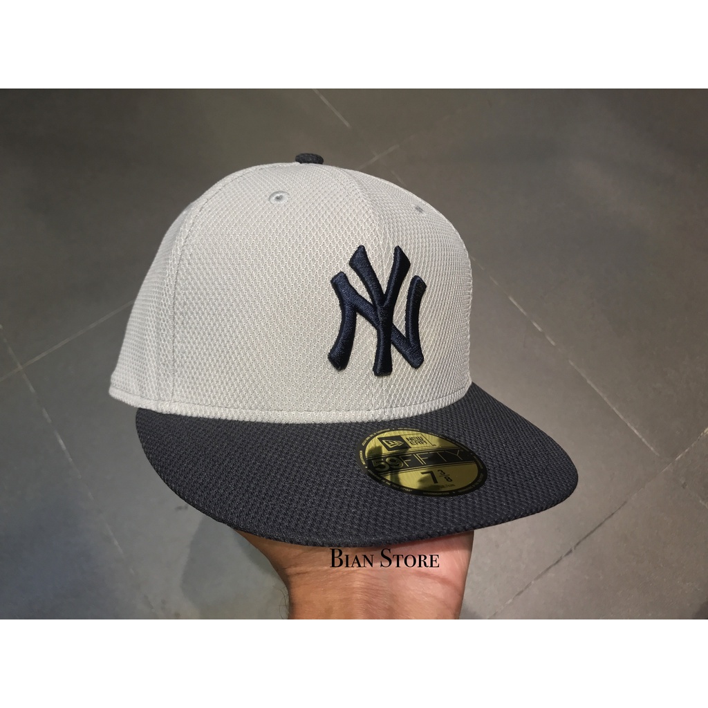 Topi New Era 59Fifty Fitted New York Yankees Grey/Navy Cap 100% Original Resmi