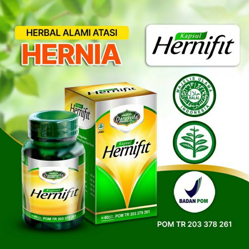 Kapsul Hernifit Darusyifa 60kps Obat Hernia Herbal Paling Ampuh Alami obat herbal hernia isi 60