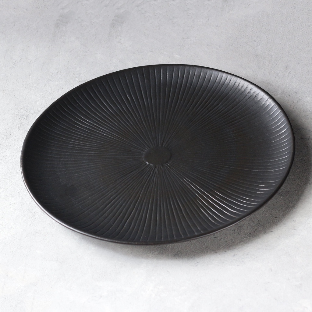 Nuanza Piring Keramik Saji Jumbo Garis / Plate Stripes