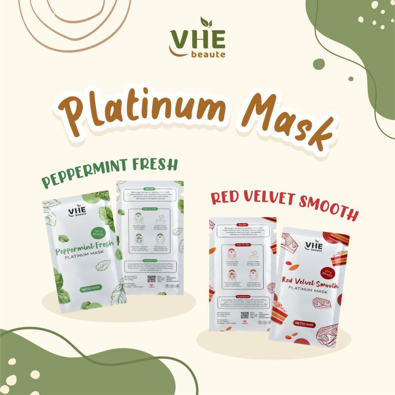 (free spatula dan mangkok masker disetiap pembelian) VHE BEAUTE-Platinum Mask