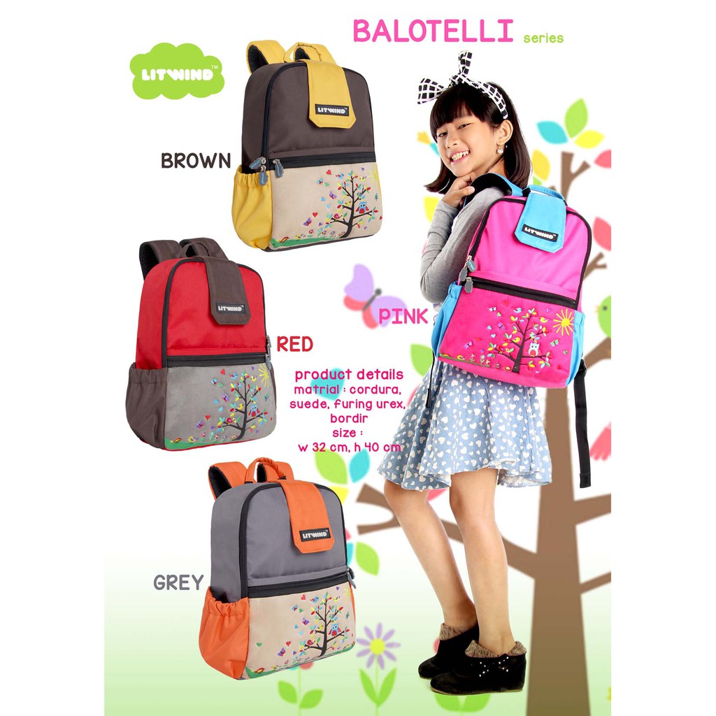  Tas Ransel Anak Balotelli Tas Sekolah Anak SD TK Backpack 