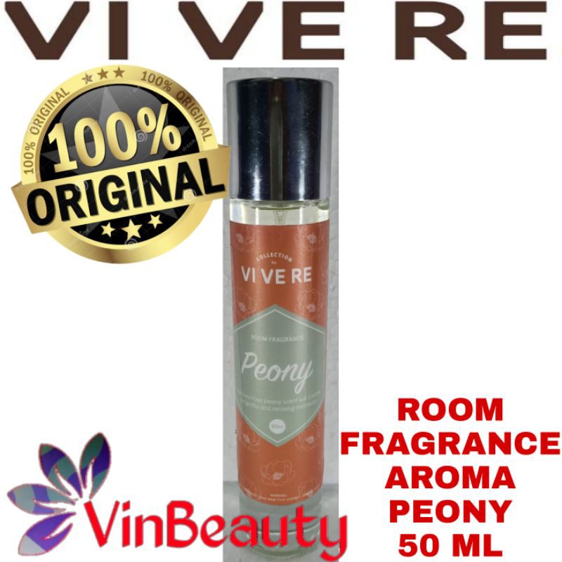 VIVERE ROOM FRAGRANCE / PEWANGI RUANGAN SPRAY AROMA PEONY 50 ML ORIGINAL