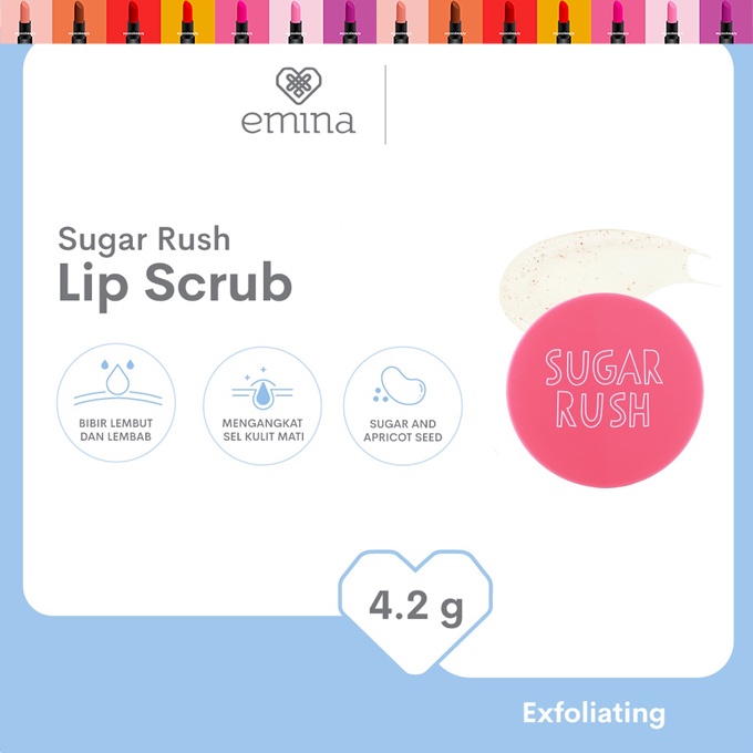 Emina Sugar Rush Lip Scrub Bibir ✰ ascocobeauty ✰