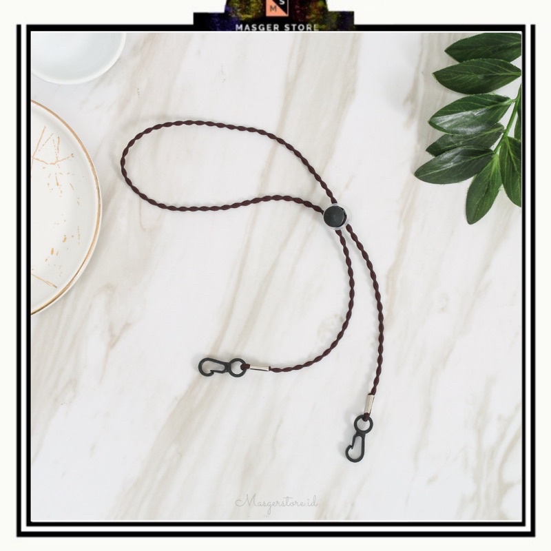 Kalung Masker Hijab 2in1 Strap Masker Elastis Stretchy Tali masker Kalung Strap Mask Hijab Strap Mask Premium-Stretch Ethnic Brown