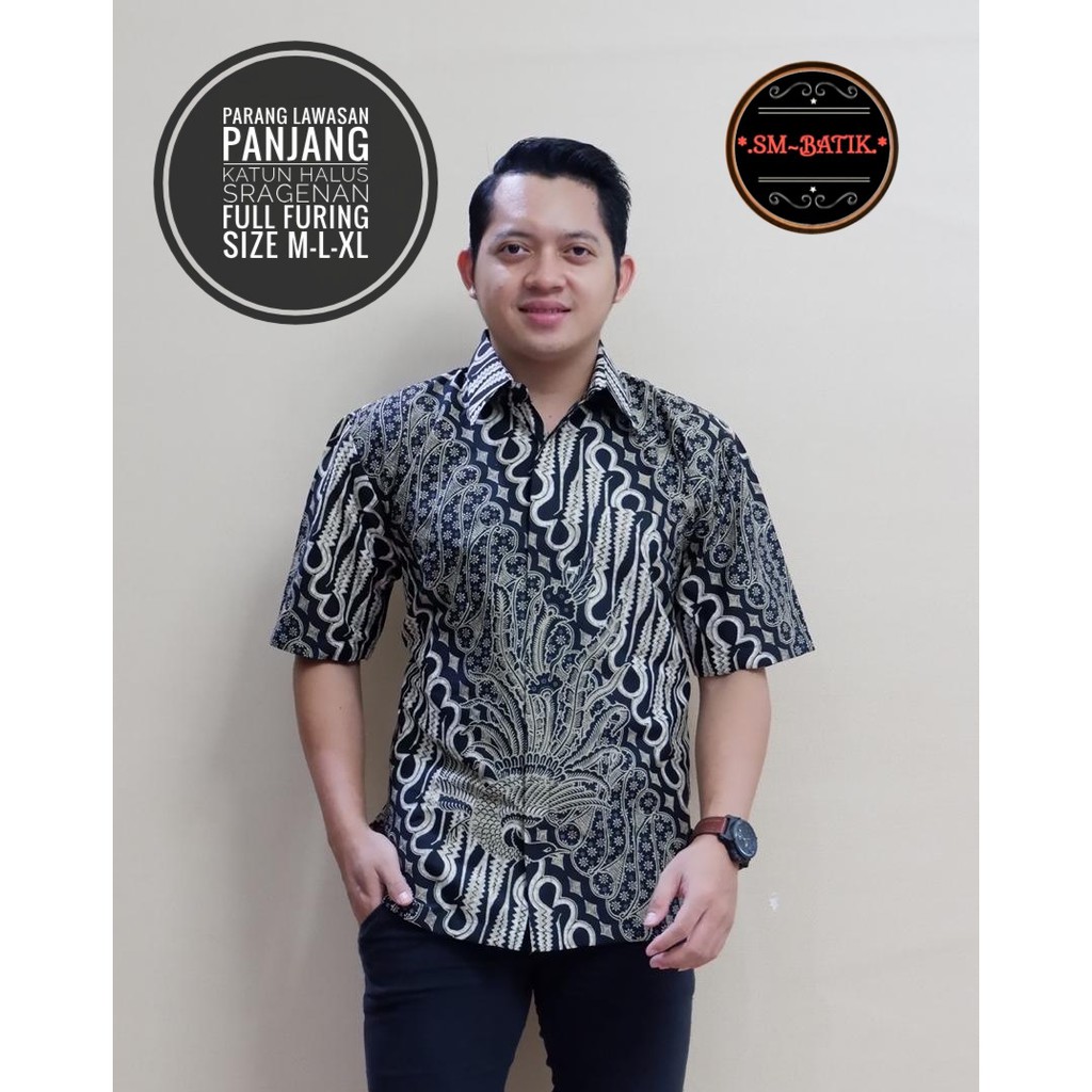 PARANG LAWASAN SM BATIKSOLOAMANAH KEMEJA BAJU BATIK PRIA SOLO LENGAN PENDEK PANJANG LAPIS FURING ATASAN BATIK PREMIUM MODERN KATUN HALUS NATASHA NEW NATASHA PEKSI BIRU WIJAYA LOMBOK ABANG DJAYAGUNA  PARANG GORA KAWUNG MERAH MERAK BIRU PARANG MERAH WIDORO