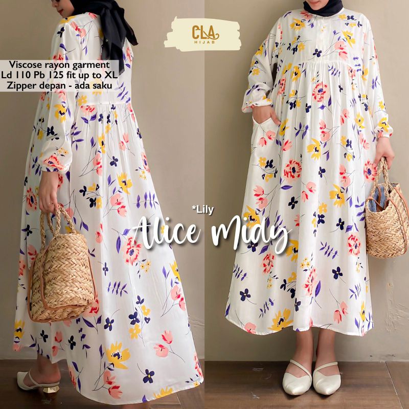 Midi Motif Series by CLA HIJAB Alice Midi Trisha Celery Tanya Midi Midy Limela Daisy Musline Caramel