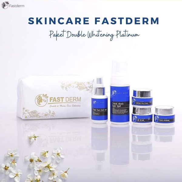 Fast Derm Paket Double Whitening Platinum - Paket FastDerm Double Whitening untuk  Mengilangkan Flek