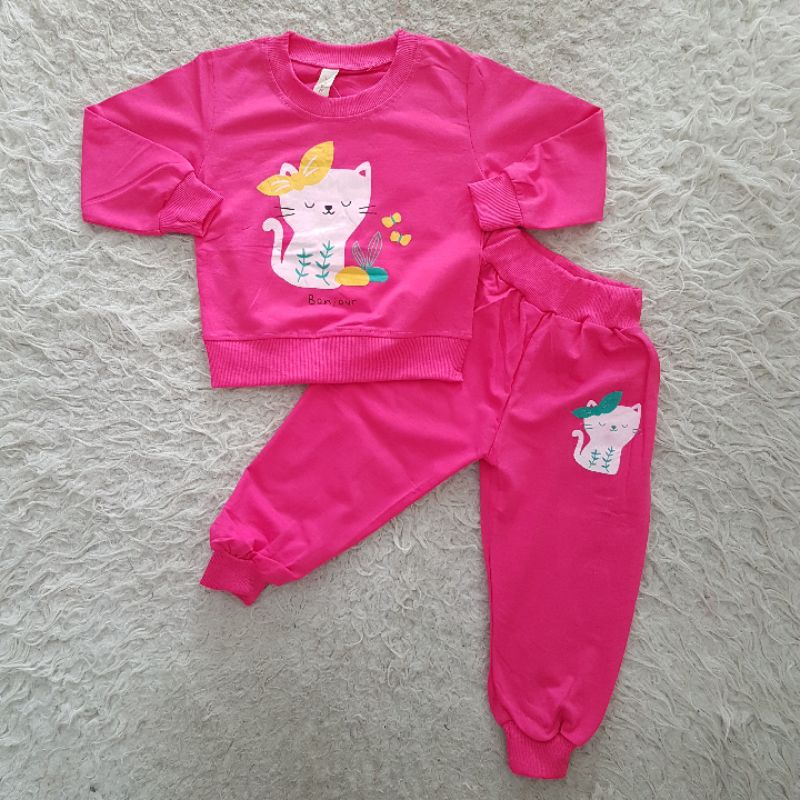 Setelan Anak Perempuan Import Training cute set