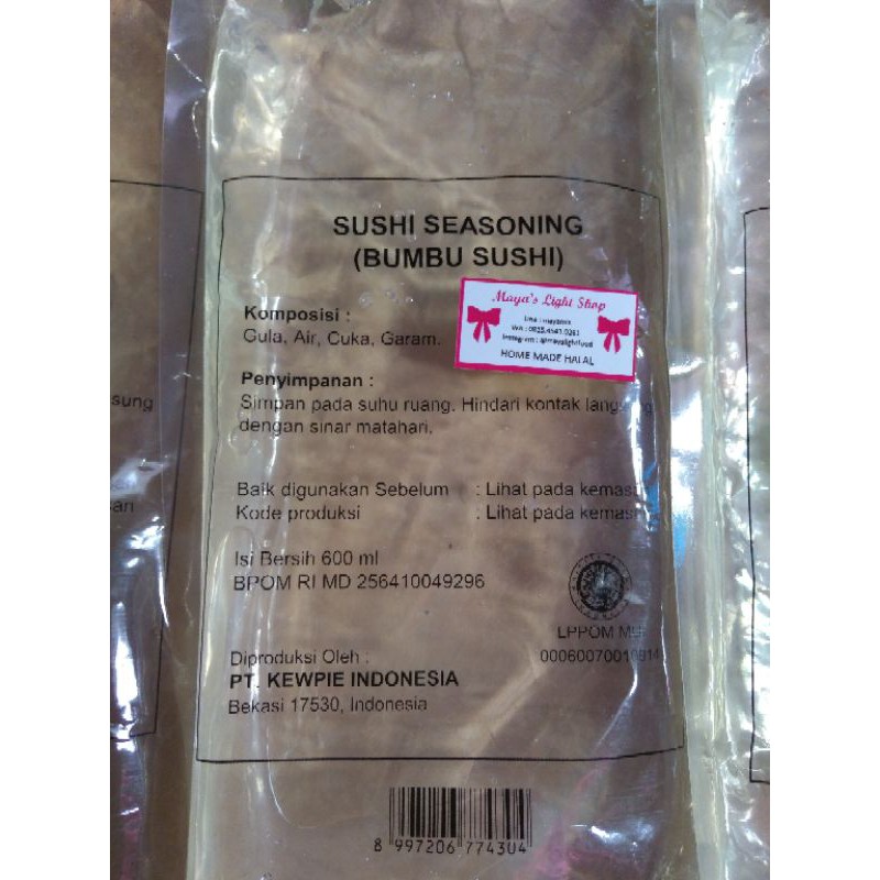 Cuka Sushi 600ml rice vinegar mirin halal bahan sushi bento kimbap cuka beras