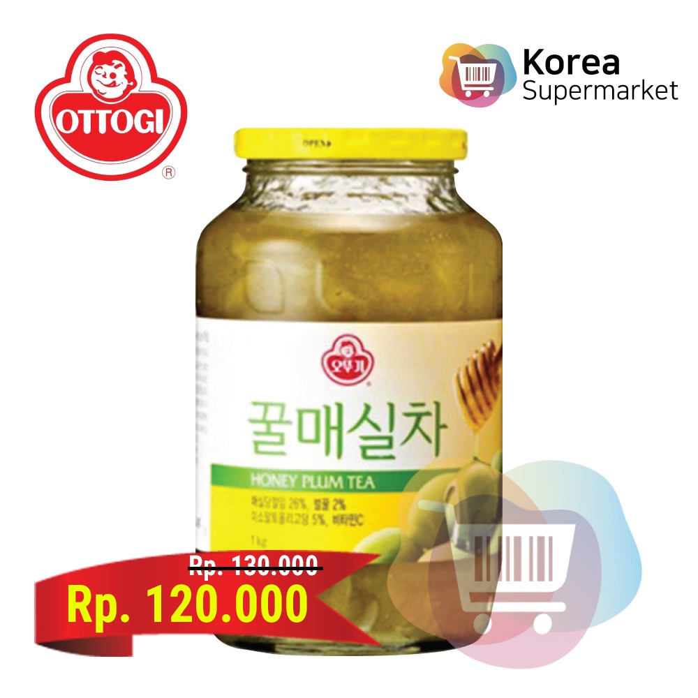 OTTOGI HONEY PLUM TEA 1kg - MINUMAN DENGAN RASA BUAH PLUM + MADU