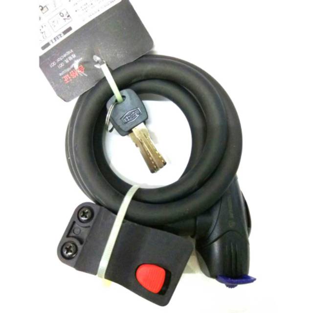 Kunci Gembok Sepeda Wheel UP Kabel 1.2m - QB1001-2006 - Black