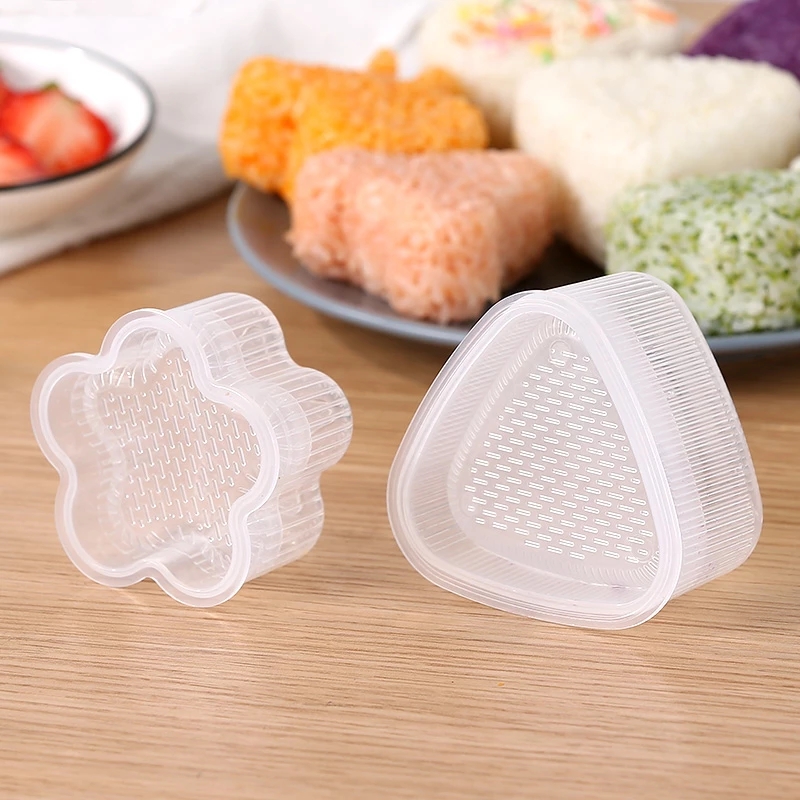 Cetakan Sushi / Nasi 3d Handmade Diy Bentuk Bunga / Segitiga / Hati / Tikus Bahan Plastik