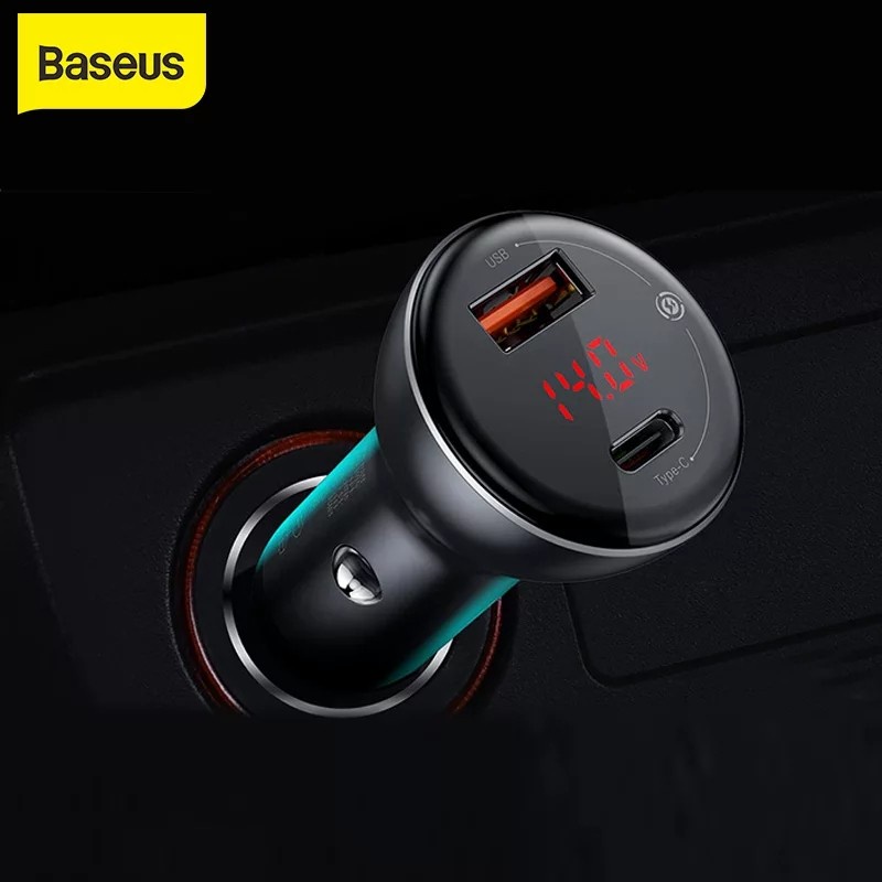 BASEUS Car Charger 45W 6A Quick Charge + PPS Dual Out USB+Type C All Metal