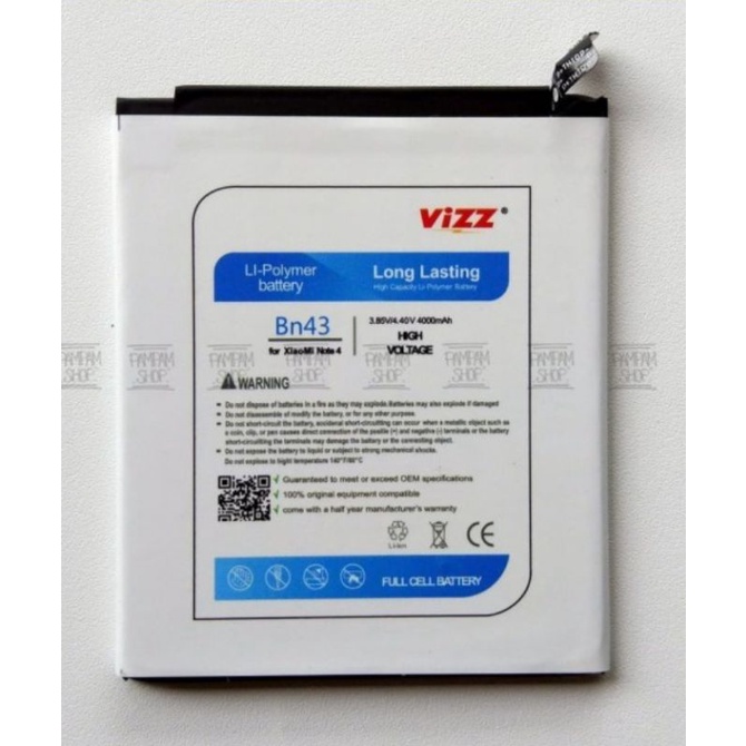 Baterai Original Vizz Double BN43