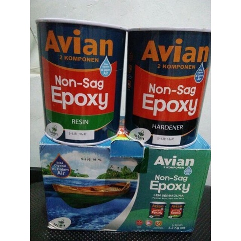 

Lem Epoxy Non Sag Waterproof AVIAN 2 Komponen 2 x 1600g
