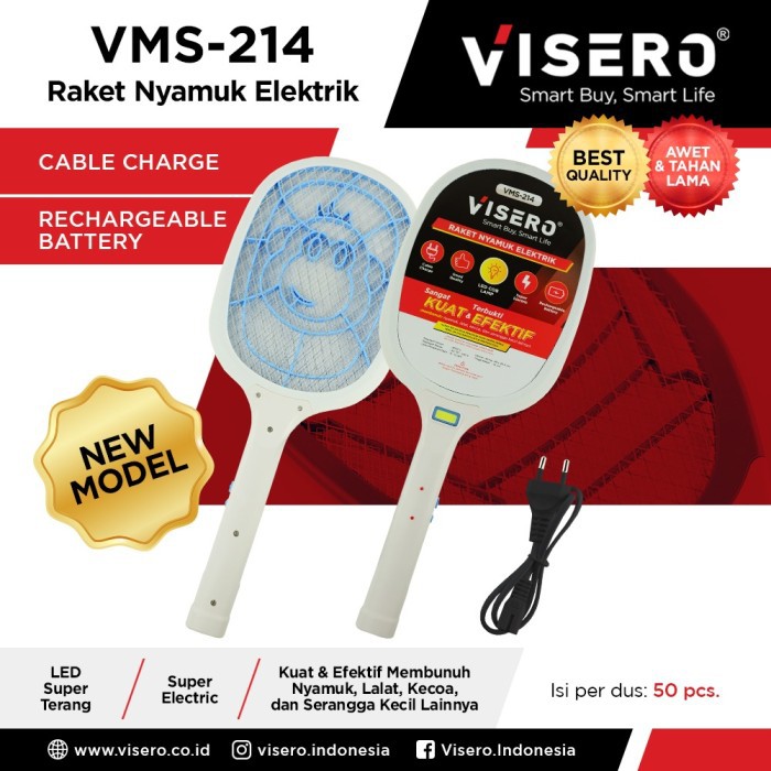 Raket Nyamuk Electric Charge Kabel Visero (VMS-214) NEW