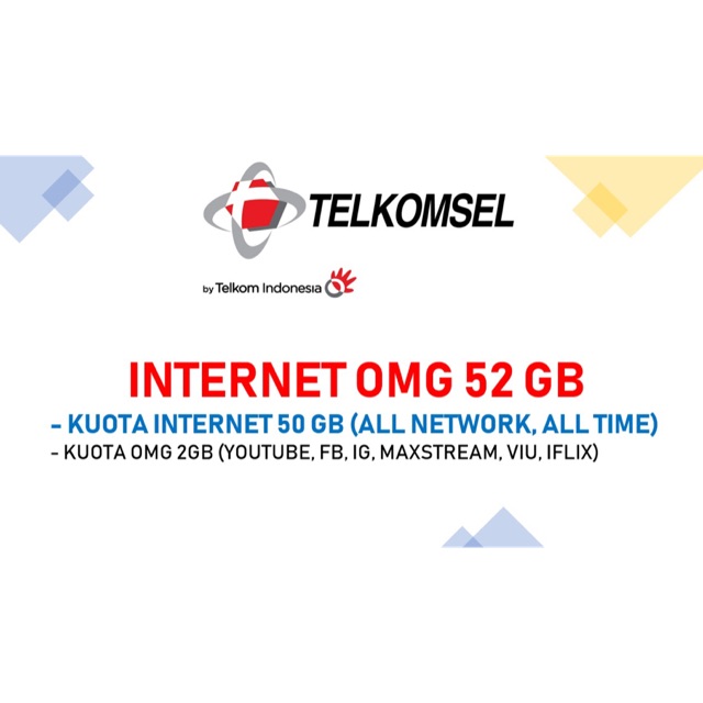 Paket Data Telkomsel Internet OMG 52 GB