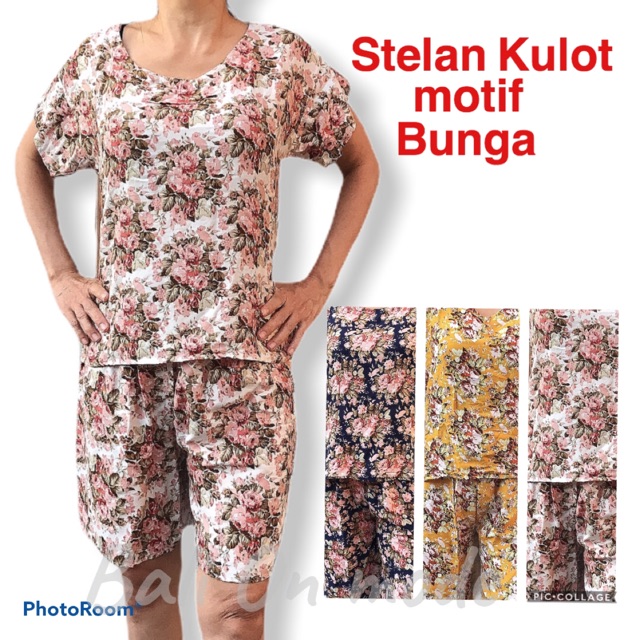 Stelan Kulot Bali Pendek motif Bunga