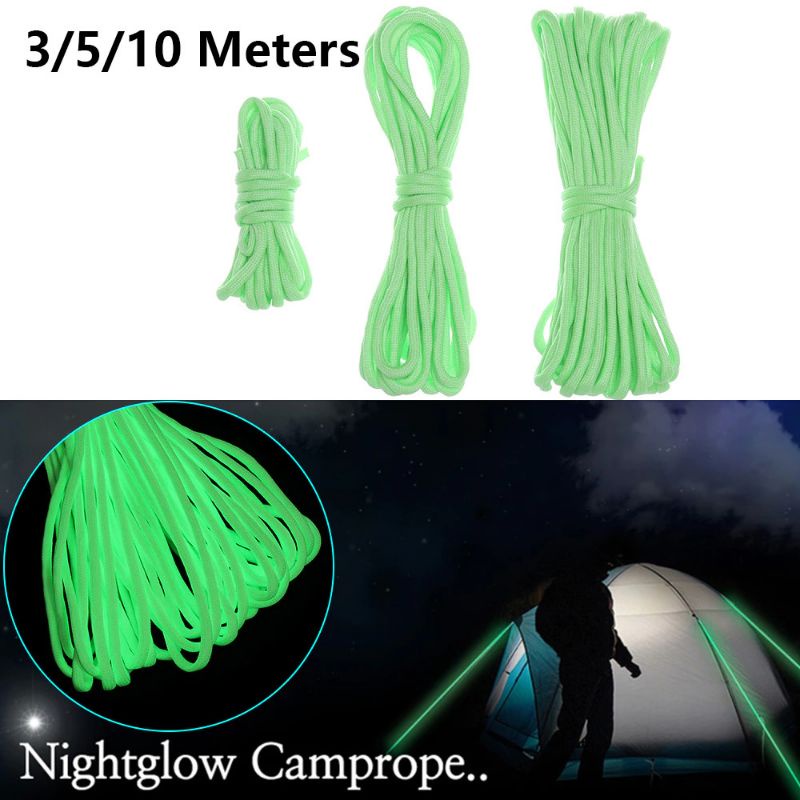 YOUGLE Tali Paracord Camping Adventure Luminous Nightglow 7 Core 4mm 10 Meter - SS02 - Green