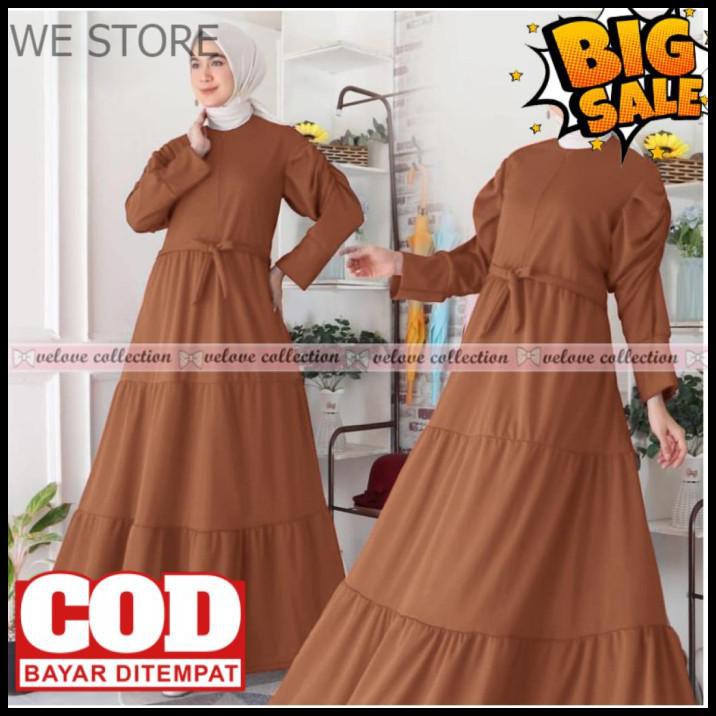 Bisa Cod Gamis Wanita Terbaru-Gamis Lebaran 2021-Baju Jubah Wanita - Hitam