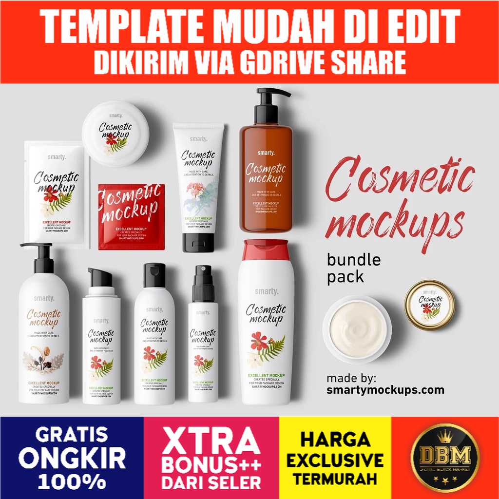 Cosmetic Mockups Bundle Pack - Photoshop